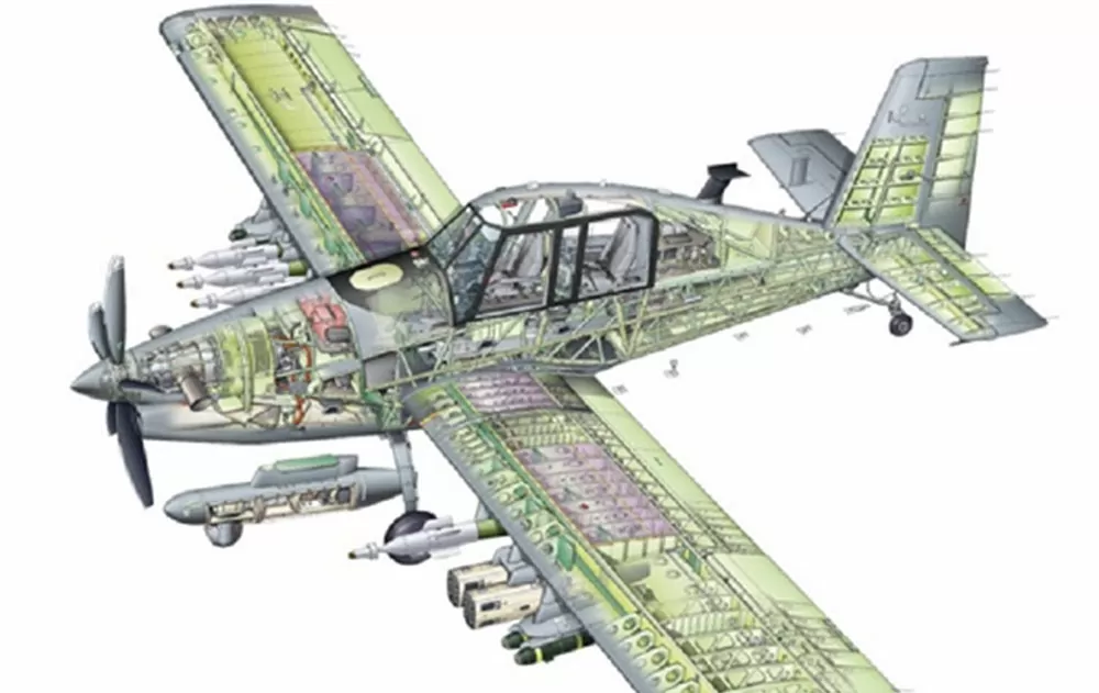 IOMAX Archangel aircraft diagram in colour 