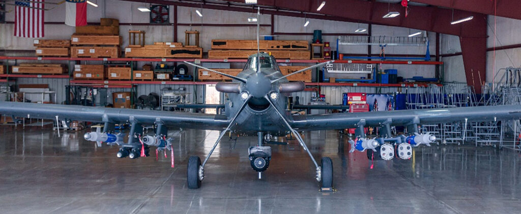 AT-802 Border Patrol Aircraft in hangar